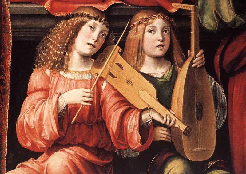 FRANCIA, Francesco Madonna and Saints (detail) gj Sweden oil painting art